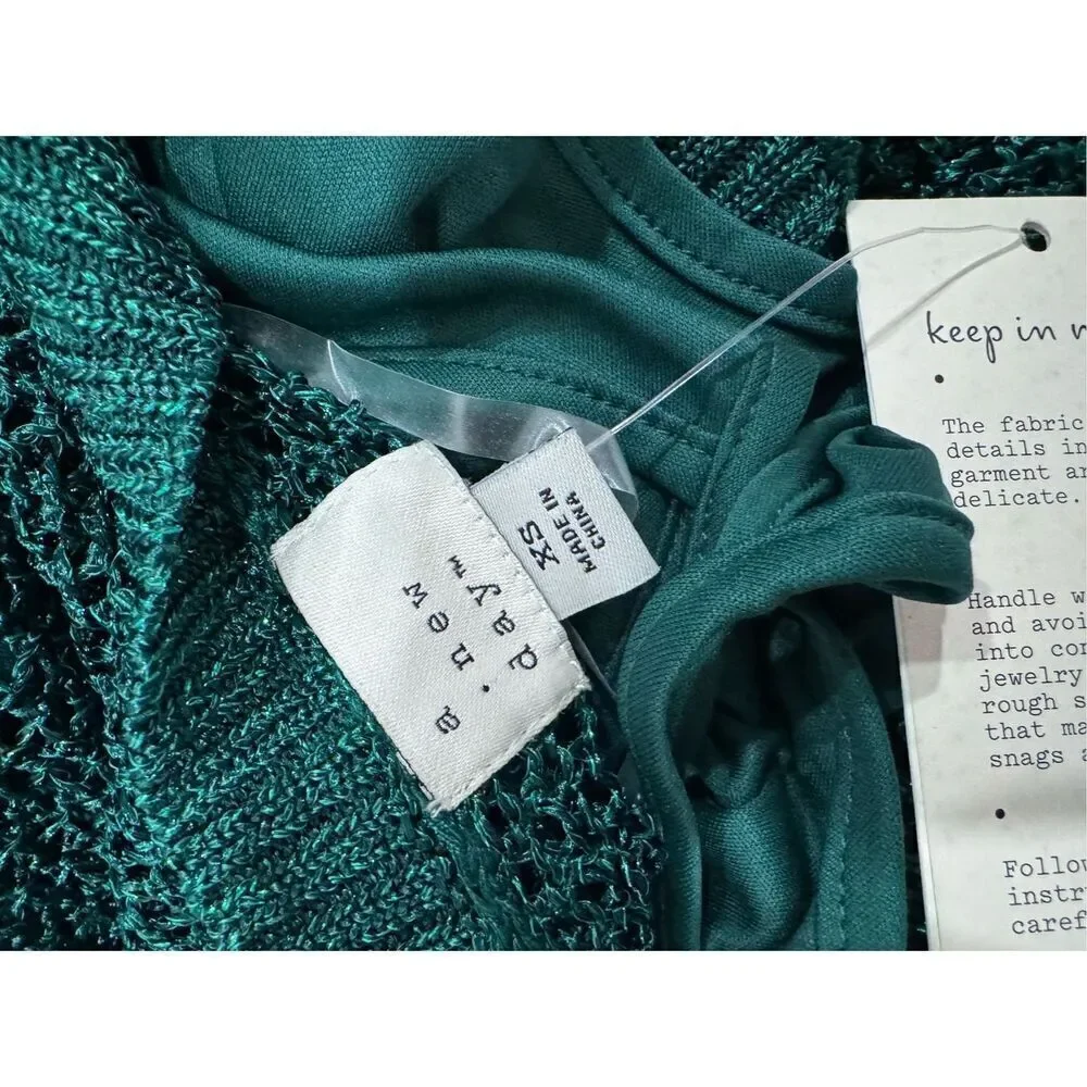 NWT! A New Day Openwork Midi Tank Dress green size xs - Picture 8 of 8